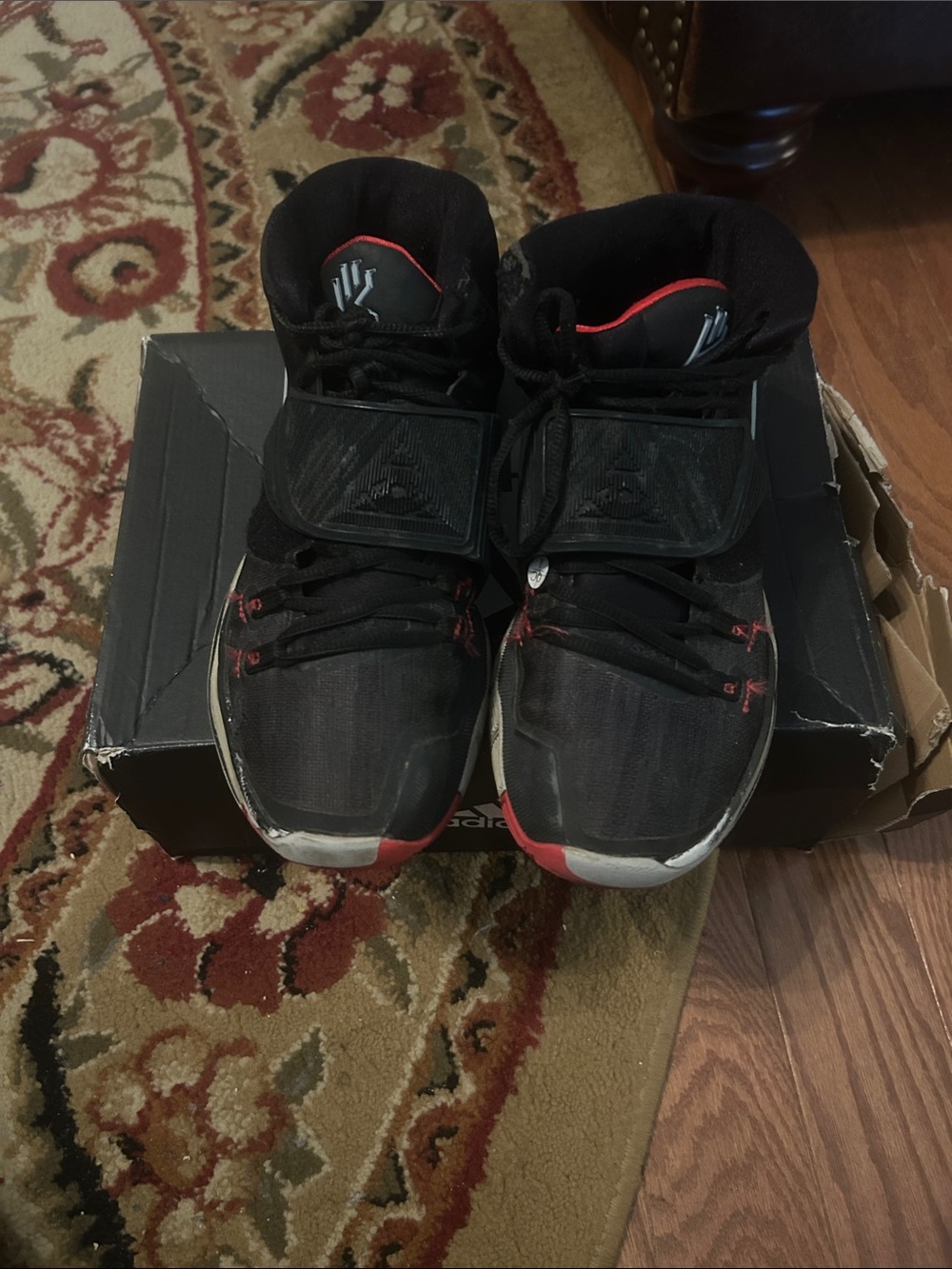 Nike Kyrie Black and Red Men's Athletic Basketball Shoes